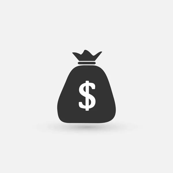 Sac d'argent icône plate — Image vectorielle