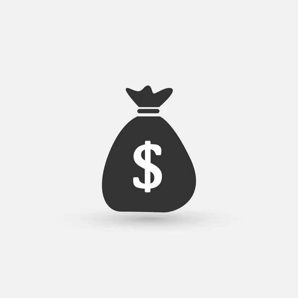 Bolsa de dinero icono plano — Vector de stock