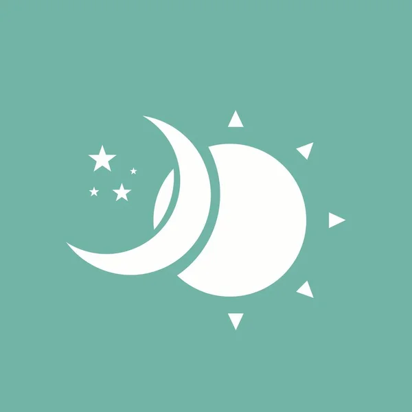 Flat Moon Icon. Night symbol. — Stock Vector