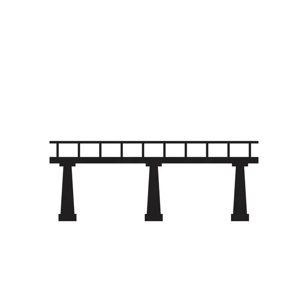 Значок моста черный на белом фоне — стоковый вектор