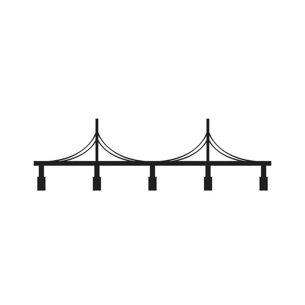 Brücke Symbol schwarz auf weißem Hintergrund — Stockvektor