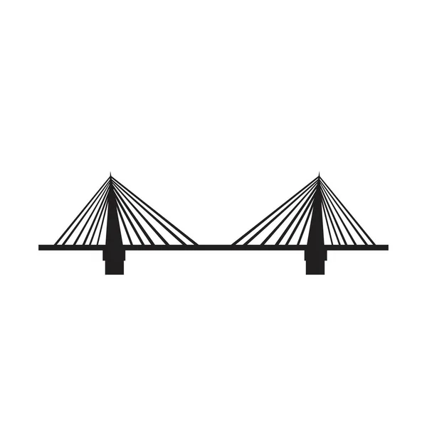 Brücke Symbol schwarz auf weißem Hintergrund — Stockvektor