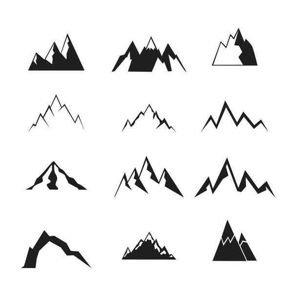 Mountain icons set.