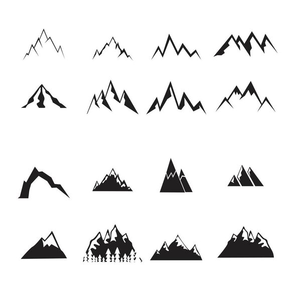 Mountain icons set.