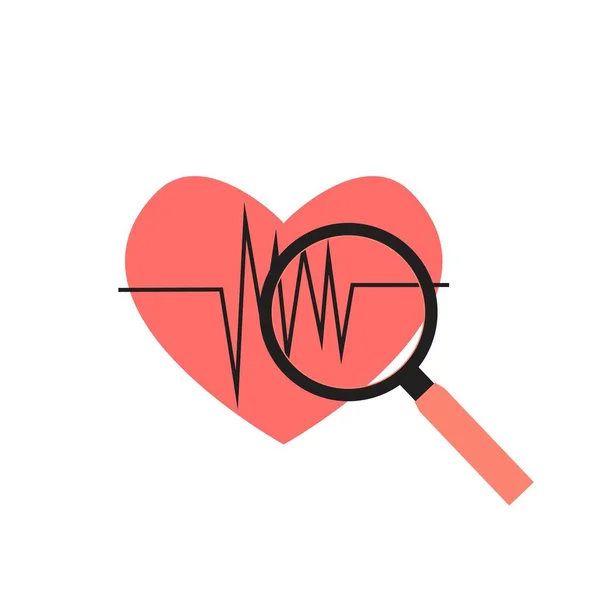 O coração bate no ícone do cardiograma. Contexto médico — Vetor de Stock