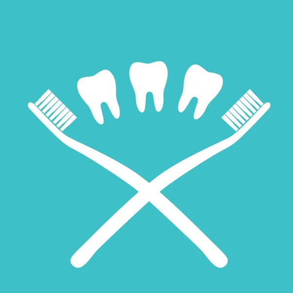 Icona del dente in stile piatto — Vettoriale Stock