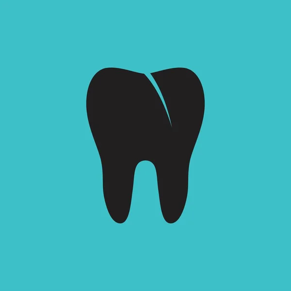 Icona del dente in stile piatto — Vettoriale Stock