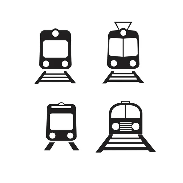Набор изолированных векторных икон поездов — стоковый вектор