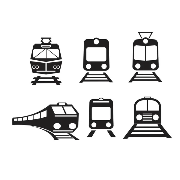Ensemble de trains isolés icônes vectorielles — Image vectorielle