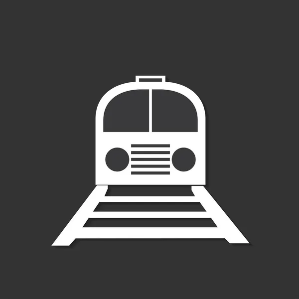 Icône ferroviaire isolée sur fond sombre — Image vectorielle