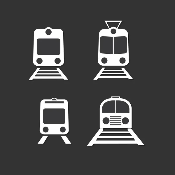 Conjunto de trenes aislados iconos vectoriales — Vector de stock