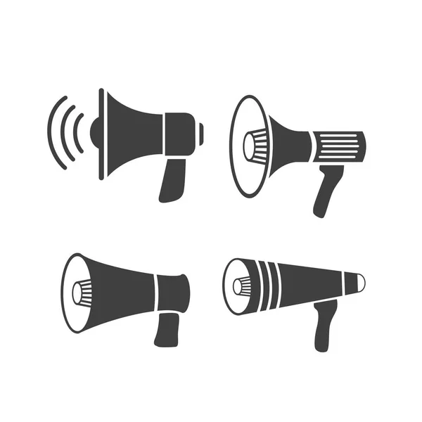 Conjunto de ícones alto-falante preto — Vetor de Stock