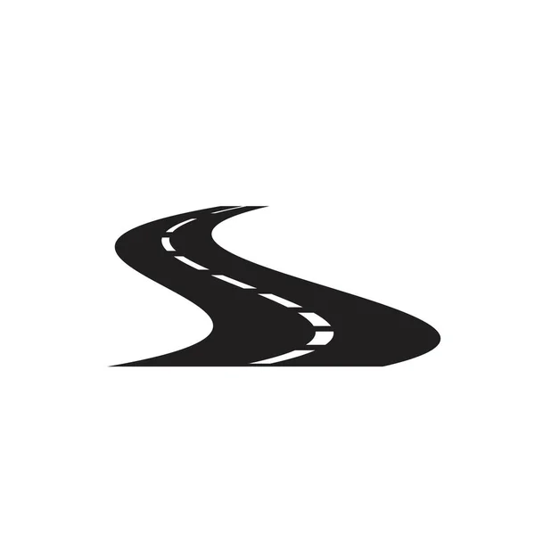 Черный значок дороги на белом фоне Стоковая Иллюстрация