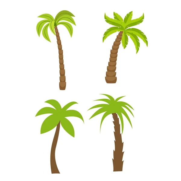 扁平的棕榈树矢量集 图库矢量图片