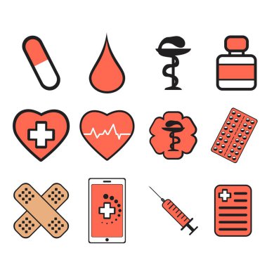 Sağlık ve tıp Icons set