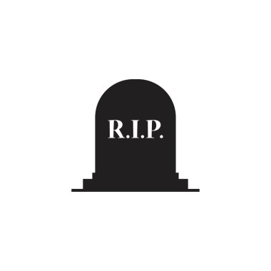 Beyaz arka planda yalıtılmış tombstone simgesi