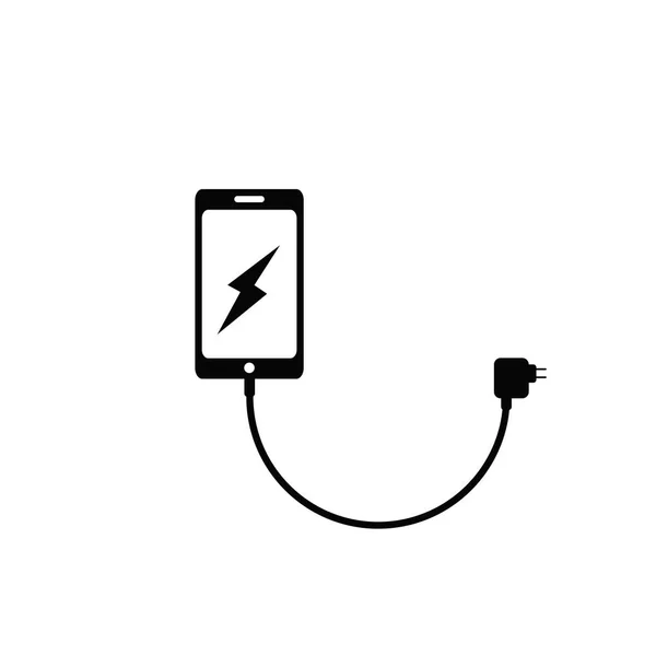 Bezprzewodowa ikona ładowania smartfonu na białym tle — Wektor stockowy