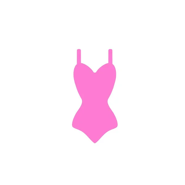 Strand Urlaub Symbol Strand rosa Badeanzug Symbol. — Stockvektor