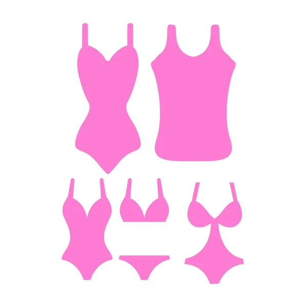 Maillot de bain femme set design. Collection de bikini de mode . — Image vectorielle