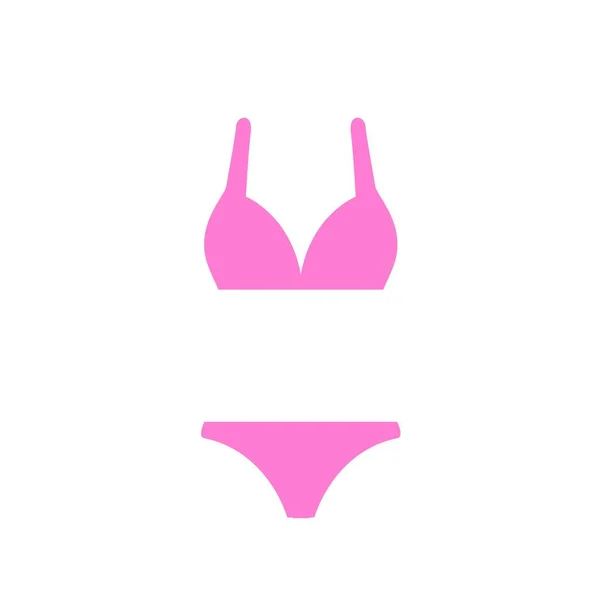 Strandvakantie symbool strand roze badpak pictogram. — Stockvector