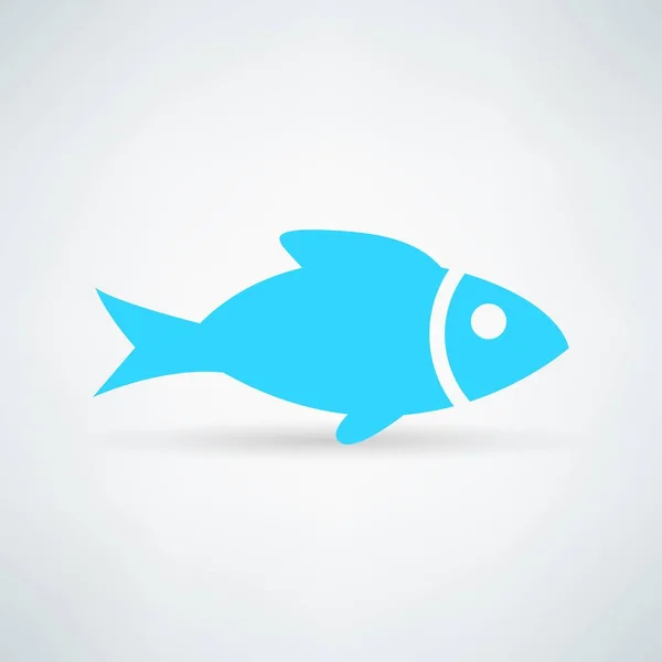 白い背景の青い魚アイコン — ストックベクタ