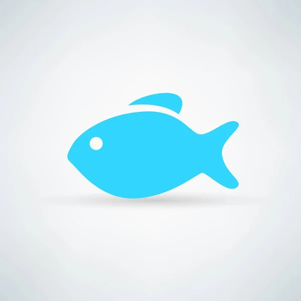 Blue fish icon on white background — Stock Vector