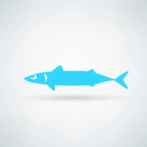 Icône poisson bleu sur fond blanc — Image vectorielle