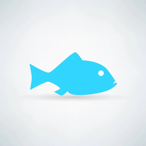 Blue fish icon on white background — Stock Vector