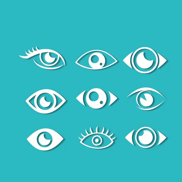 Ensemble yeux et icônes pour les yeux collection vectorielle . — Image vectorielle