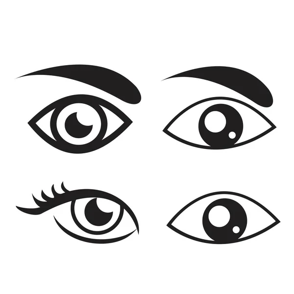 Ojos y ojo icono conjunto colección de vectores . — Vector de stock