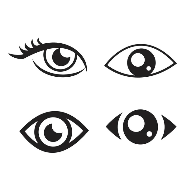 Gözleri ve göz simgesini vektör koleksiyonu ayarla. — Stok Vektör
