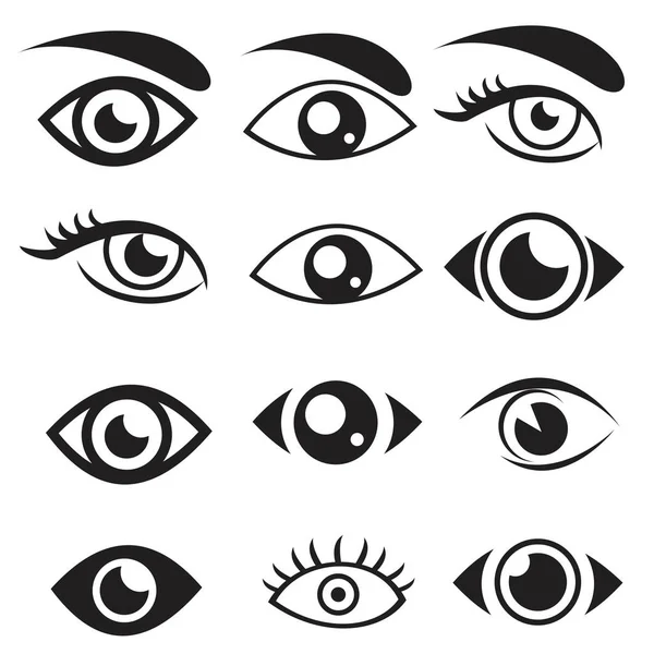 Augen und Augen Icon Set Vektorsammlung. — Stockvektor