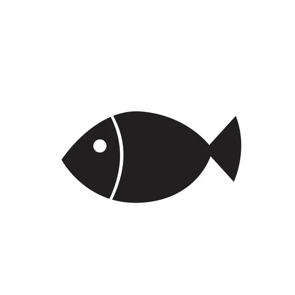 Icono de pescado negro sobre fondo blanco — Vector de stock