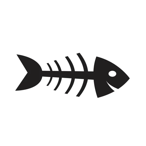 Beyaz arka planda siyah balık simgesi — Stok Vektör