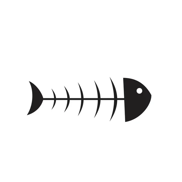 Icono de pescado negro sobre fondo blanco — Vector de stock