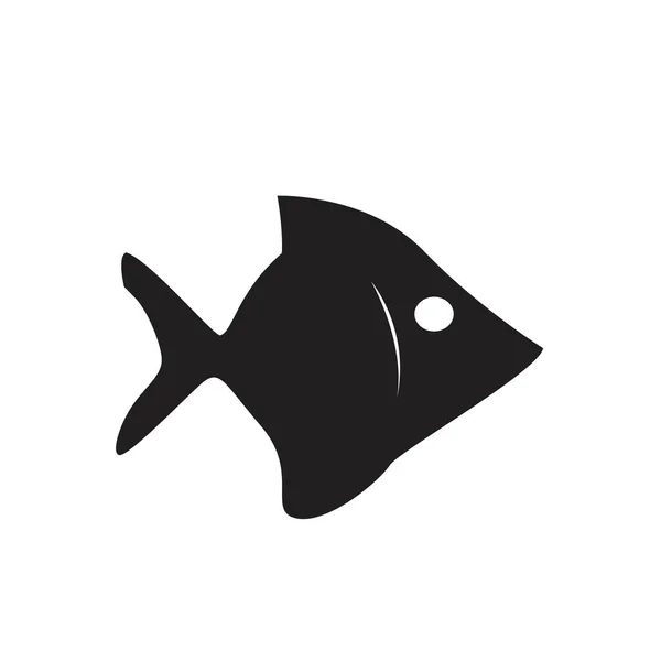 Beyaz arka planda siyah balık simgesi — Stok Vektör