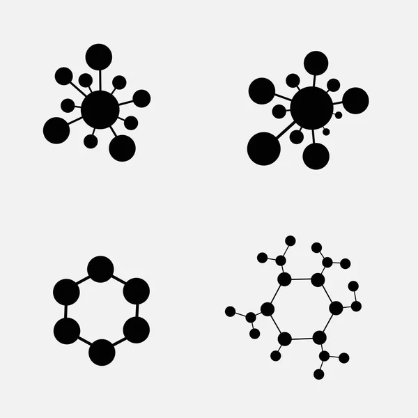 Ensemble d'icônes de molécules isolées sur fond blanc — Image vectorielle