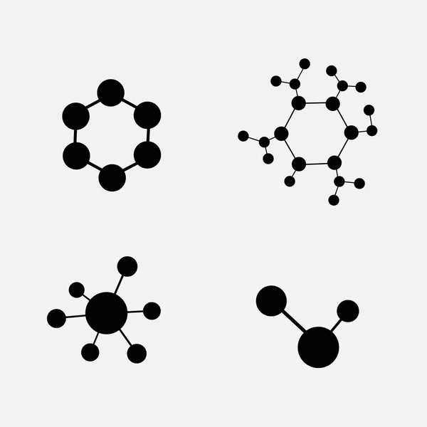 Conjunto de iconos moleculares aislados sobre fondo blanco — Archivo Imágenes Vectoriales