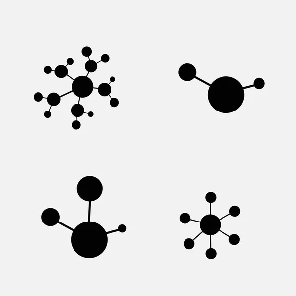 Molekula ikon készlet elszigetelt fehér alapon — Stock Vector