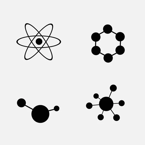 Conjunto de iconos moleculares aislados sobre fondo blanco — Archivo Imágenes Vectoriales