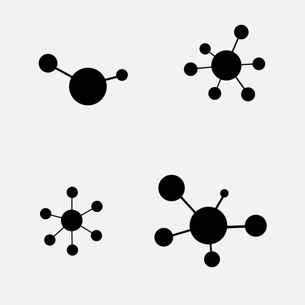 Ensemble d'icônes de molécules isolées sur fond blanc — Image vectorielle