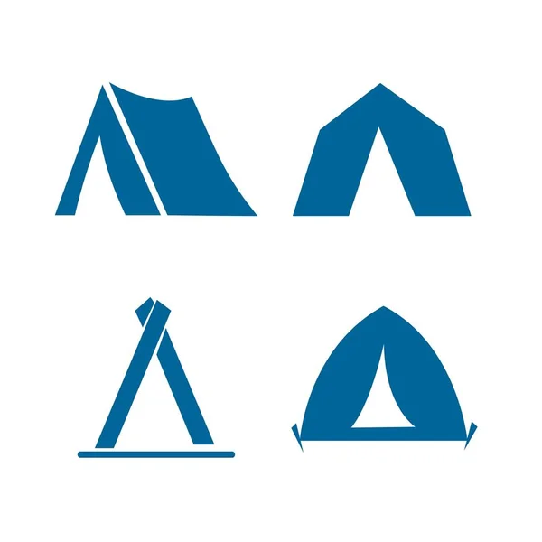 Kamp kubbesi veya çadır simgesi seti. Kamp kubbesi veya çadır simgeleri basit seti — Stok Vektör