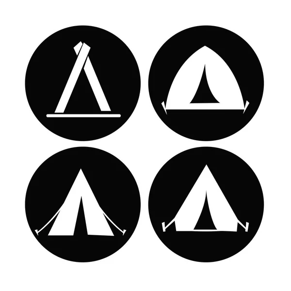 Camping koepel of tent icon set. Eenvoudige set van Camping koepel of tent iconen — Stockvector