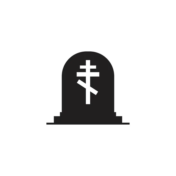 Ikona s náhrobním symbolem izolovaná na bílém pozadí — Stockový vektor
