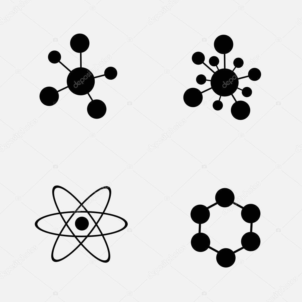 Molecule Icon set isolated on white background