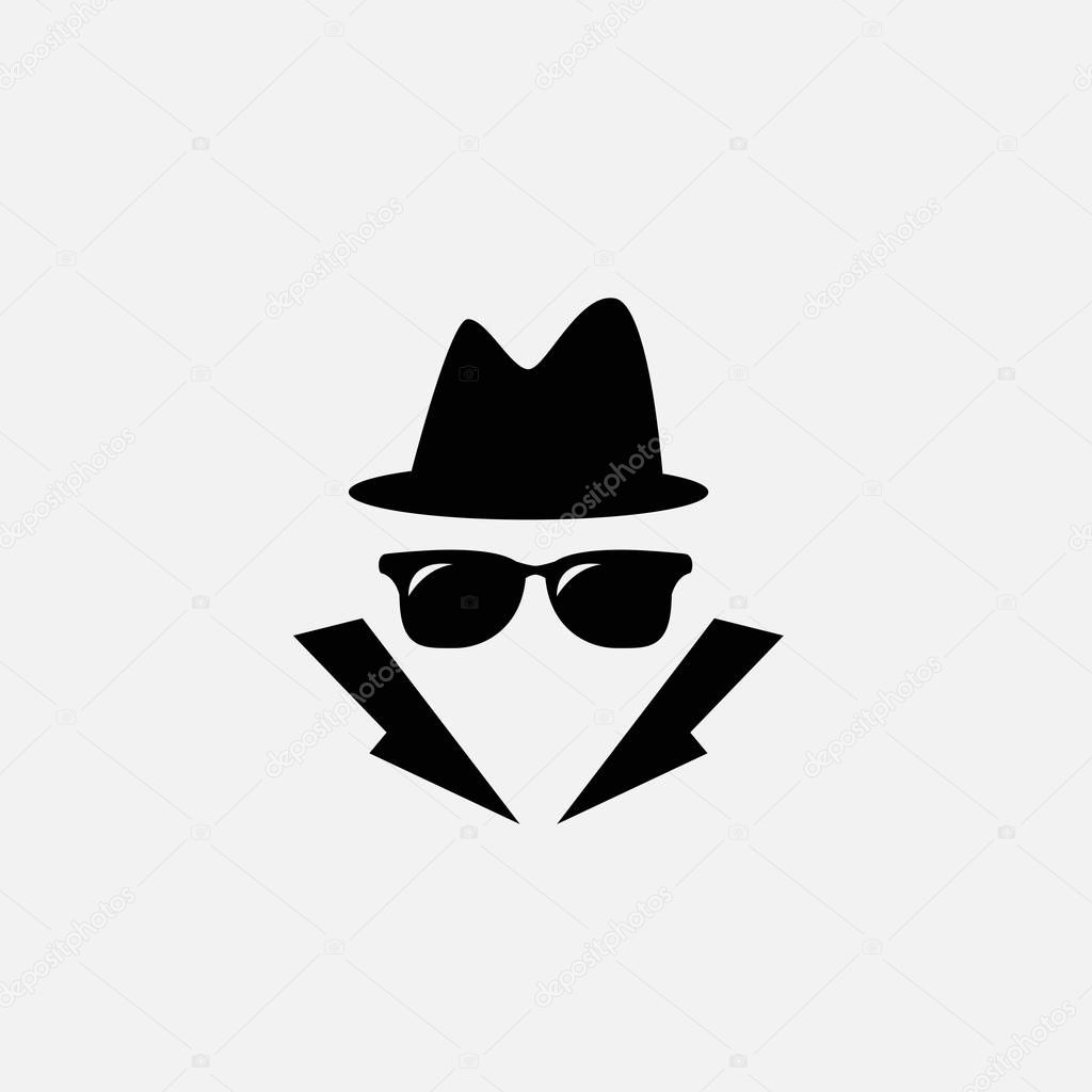 detective icon isolated on white background