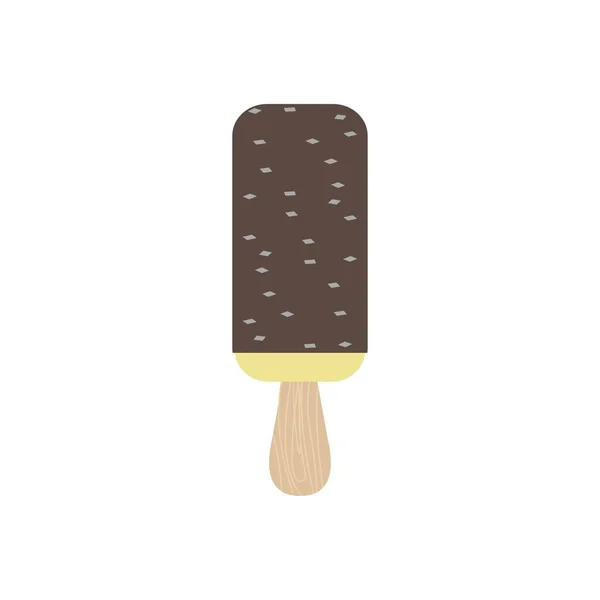 Dibujos animados lindo helado aislado sobre fondo blanco — Vector de stock