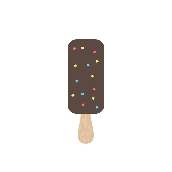 Dibujos animados lindo helado aislado sobre fondo blanco — Archivo Imágenes Vectoriales