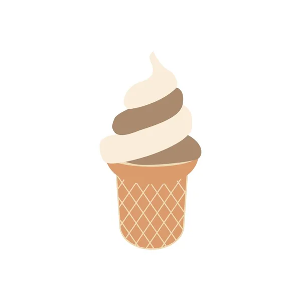 Мультфильм милый мороженое изолированы на белом фоне — стоковый вектор