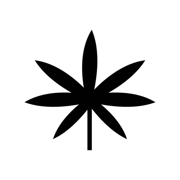Hoja vectorial de marihuana o cannabis aislada sobre fondo blanco — Archivo Imágenes Vectoriales